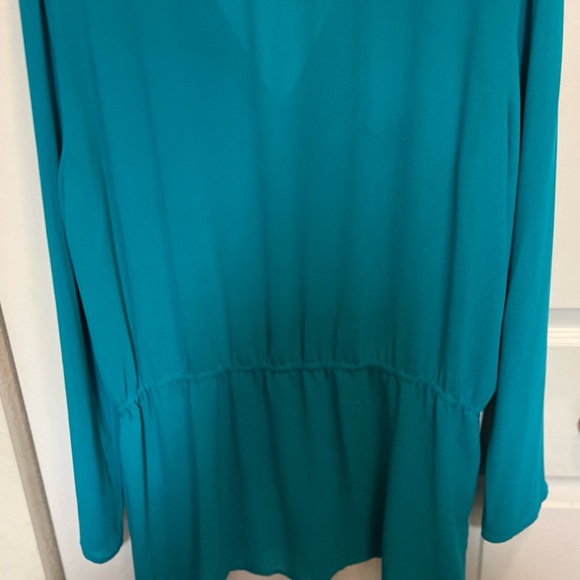 🟡MICHAEL KORS LOVED AUTHENTIC TEAL EMBELLISHED TUNIC V-NECK EMBELLISHED BLOUSE - Picture 7 of 14